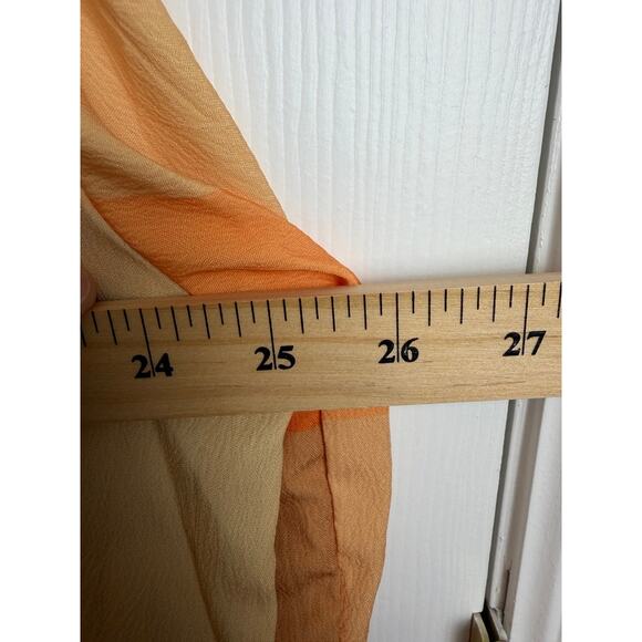 Womens 4XL Colorblock VNeck Tunic Blouse Long Sleeve Orange Neutral Artsy Travel - Picture 5 of 7